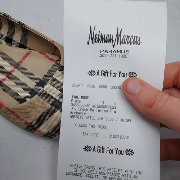 Burberry Joy Vintage Check Archive Beige Ballerina Flat Shoes - Picture 4 of 12